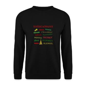 Schääne Woinachde - Unisex Pullover - Schwarz - Vorne - Alina (178cm) & Michal (187cm)