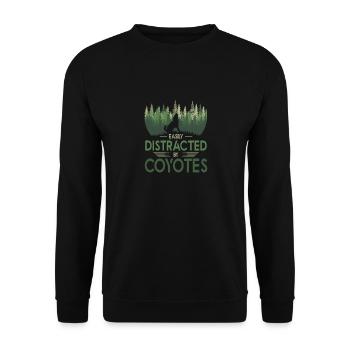 Easily Distracted By Coyotes, Kojotenjagd - Unisex Pullover - Schwarz - Vorne - Alina (178cm) & Michal (187cm)