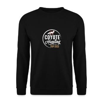 Coyote Hunting Trip 2023, Kojotenjagd - Unisex Pullover - Schwarz - Vorne - Alina (178cm) & Michal (187cm)
