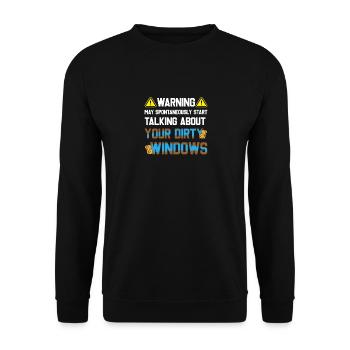 May Start Talking About Dirty Window Fensterputzer - Unisex Pullover - Schwarz - Vorne - Alina (178cm) & Michal (187cm)