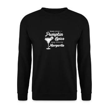 Keep You Pumpkin Spice From My Margarita, Anti PSL - Unisex Pullover - Schwarz - Vorne - Alina (178cm) & Michal (187cm)