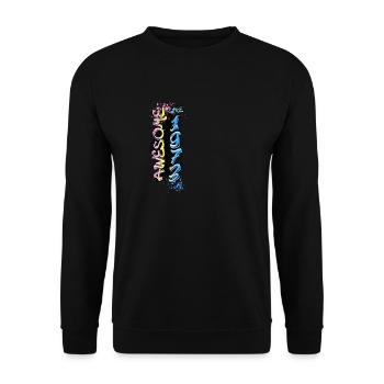 Génial depuis 1973 Motif Graffiti - Sweat-shirt Unisexe - noir - Devant - Alina (178cm) & Michal (187cm)