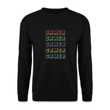 GAMER GAMER GAMER - Unisex Pullover - Schwarz - Vorne - Alina (178cm) & Michal (187cm)