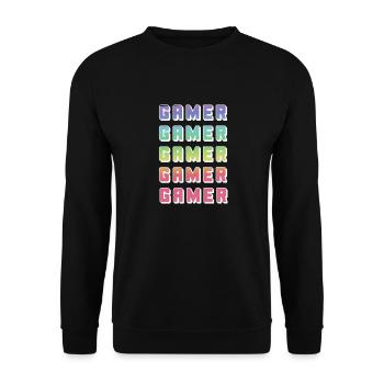 GAMER GAMER GAMER - Unisex Pullover - Schwarz - Vorne - Alina (178cm) & Michal (187cm)