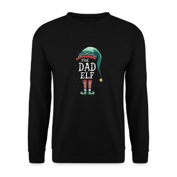 The Dad Elf Matching Group christmas - Unisex Sweatshirt - black - Front - Alina (178cm) & Michal (187cm)