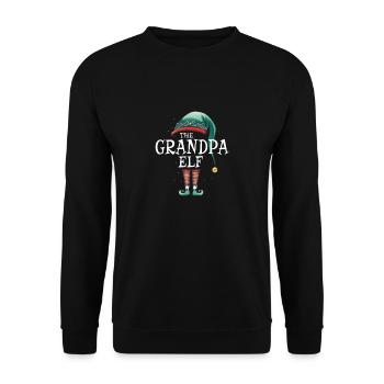 The Grandpa Elf Matching Group christmas - Unisex Sweatshirt - black - Front - Alina (178cm) & Michal (187cm)