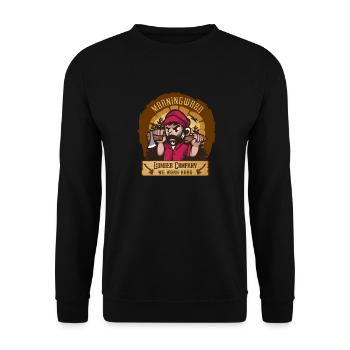 Morningwood Lumber Company Lumberjacks Nous travaillons dur - Sweat-shirt Unisexe - noir - Devant - Alina (178cm) & Michal (187cm)