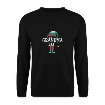 The Grandma Elf Matching Group christmas - Unisex Sweatshirt - black - Front - Alina (178cm) & Michal (187cm)