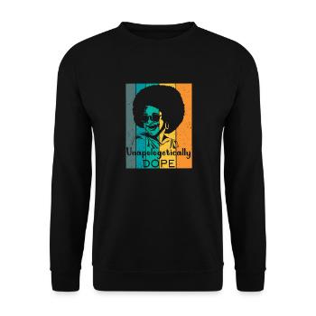 Unapologetisch Schwarzer Afro Afroamerikanischer - Unisex Pullover - Schwarz - Vorne - Alina (178cm) & Michal (187cm)