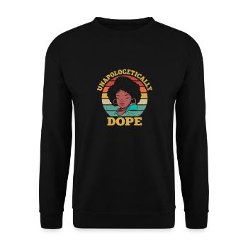 Unapologetisch Schwarzer Afro Afroamerikanischer - Unisex Pullover - Schwarz - Vorne - Alina (178cm) & Michal (187cm)