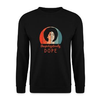 Unapologetisch Schwarzer Afro Afroamerikanischer - Unisex Pullover - Schwarz - Vorne - Alina (178cm) & Michal (187cm)