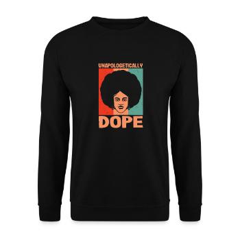 Unapologetisch Schwarzer Afro Afroamerikanischer - Unisex Pullover - Schwarz - Vorne - Alina (178cm) & Michal (187cm)