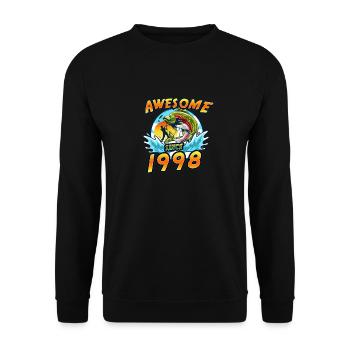 Awesome since 1998. Angel, Angler Geburtstag - Unisex Pullover - Schwarz - Vorne - Alina (178cm) & Michal (187cm)