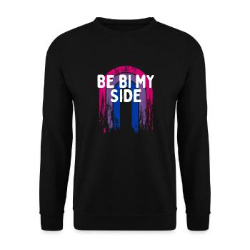 Be Bi My Side Bisexual LGBTQ Bi Pride LGBT - Unisex Sweatshirt - black - Front - Alina (178cm) & Michal (187cm)