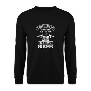 Ich Fahre Nicht Mit Meinem Eigenen Fahrrad, - Unisex Pullover - Schwarz - Vorne - Alina (178cm) & Michal (187cm)