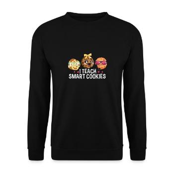 Lustiger Lehrer, Den Ich Intelligenten Plätzchen - Unisex Pullover - Schwarz - Vorne - Alina (178cm) & Michal (187cm)