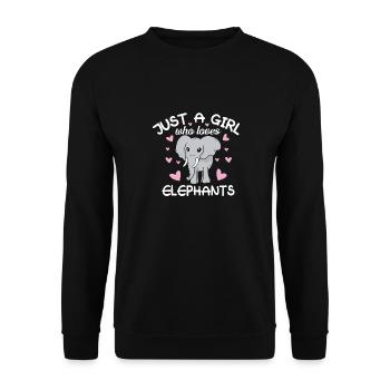 Juste une fille qui aime les éléphants - Sweat-shirt Unisexe - noir - Devant - Alina (178cm) & Michal (187cm)