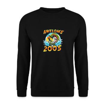 Génial depuis 2005. Angel, l’anniversaire du pêcheur - Sweat-shirt Unisexe - noir - Devant - Alina (178cm) & Michal (187cm)