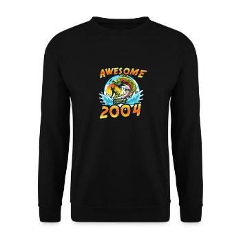 Génial depuis 2004. Angel, l’anniversaire du pêcheur - Sweat-shirt Unisexe - noir - Devant - Alina (178cm) & Michal (187cm)
