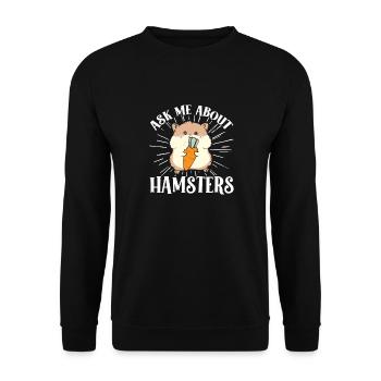 Hamster Geschenk Hamsterliebhaber - Unisex Pullover - Schwarz - Vorne - Alina (178cm) & Michal (187cm)