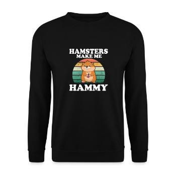 Hamster Geschenk Hamsterliebhaber - Unisex Pullover - Schwarz - Vorne - Alina (178cm) & Michal (187cm)