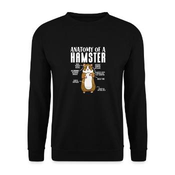Hamster Geschenk Hamsterliebhaber - Unisex Pullover - Schwarz - Vorne - Alina (178cm) & Michal (187cm)
