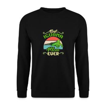 Leguan Eidechse Reptil Herpetologe - Unisex Pullover - Schwarz - Vorne - Alina (178cm) & Michal (187cm)