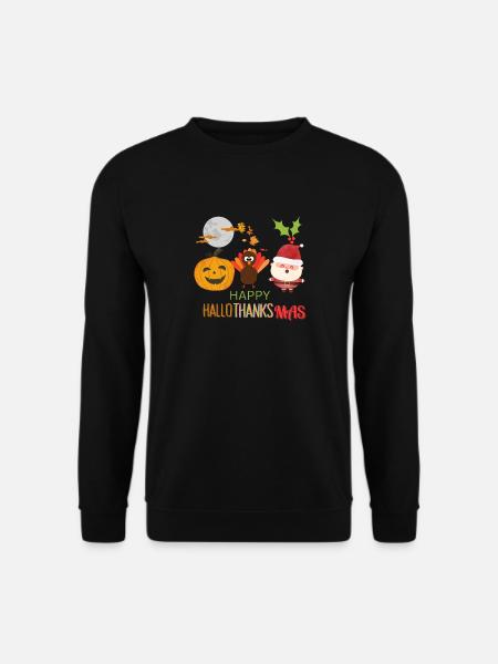 Happy hallo,thanks,mas, happy holidays - Unisex Sweatshirt - black