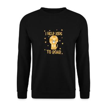 I Help Kids To ROAR - Speech therapist speech therapist - Unisex Sweatshirt - black - Front - Alina (178cm) & Michal (187cm)