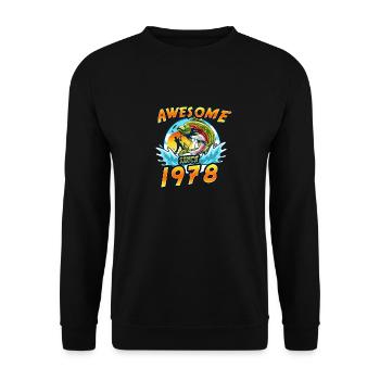 Génial depuis 1978. Angel, anniversaire du pêcheur - Sweat-shirt Unisexe - noir - Devant - Alina (178cm) & Michal (187cm)