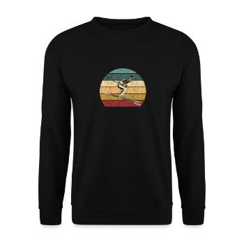Vintage Sunset Ski Rétro Skieur - Sweat-shirt Unisexe - noir - Devant - Alina (178cm) & Michal (187cm)