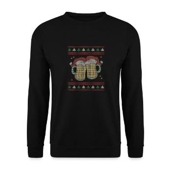 Bière de blé bière de blé avec tenue de chapeau de Noël - Sweat-shirt Unisexe - noir - Devant - Alina (178cm) & Michal (187cm)