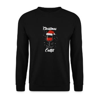 Wine Lovers Noël Chapeau de Noël Tenue Noël - Sweat-shirt Unisexe - noir - Devant - Alina (178cm) & Michal (187cm)