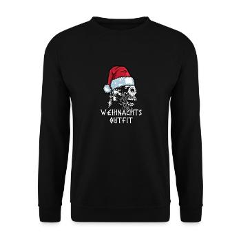 Viking Ugly Christmas – Valhalla Wikinger Outfit - Unisex Sweatshirt - black - Front - Alina (178cm) & Michal (187cm)
