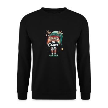 Gamer Elf Dab Gambler Outfit Drôle Noël - Sweat-shirt Unisexe - noir - Devant - Alina (178cm) & Michal (187cm)
