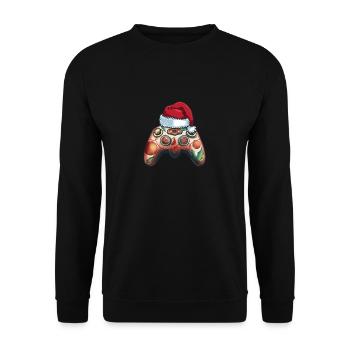 Contrôleur de joueur avec casquette Funny Outfit Noël - Sweat-shirt Unisexe - noir - Devant - Alina (178cm) & Michal (187cm)