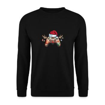 Contrôleur de joueur avec casquette Funny Outfit Noël - Sweat-shirt Unisexe - noir - Devant - Alina (178cm) & Michal (187cm)