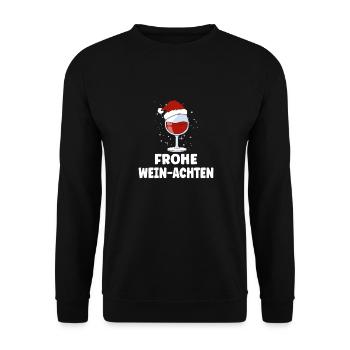 Wein Liebhaber Weihnachts Mütze Outfit Weihnachten - Unisex Pullover - Schwarz - Vorne - Alina (178cm) & Michal (187cm)