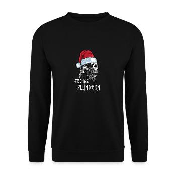 Frohes Plündern – Valhalla Wikinger Outfit - Unisex Pullover - Schwarz - Vorne - Alina (178cm) & Michal (187cm)