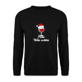 Wein Liebhaber Weihnachts Mütze Outfit Weihnachten - Unisex Pullover - Schwarz - Vorne - Alina (178cm) & Michal (187cm)