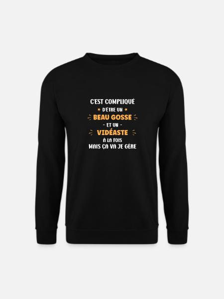Beau gosse et vidéaste - Sweat-shirt Unisexe - noir