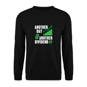 Another Day Another Dividend Retro Funny Investor - Unisex Pullover - Schwarz - Vorne - Alina (178cm) & Michal (187cm)