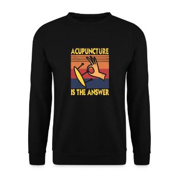 Acupuncture Is The Answer Retro Chinese Healing - Unisex Sweatshirt - black - Front - Alina (178cm) & Michal (187cm)