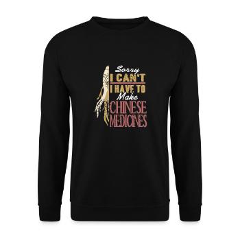 Désolé, je ne peux pas avoir à faire des médicaments chinois - Sweat-shirt Unisexe - noir - Devant - Alina (178cm) & Michal (187cm)