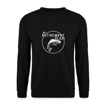 Funny Fishing My Retirement Plan T-Shirt - Sweat-shirt Unisexe - noir - Devant - Alina (178cm) & Michal (187cm)