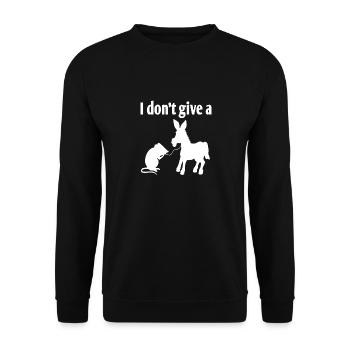 I Don't Give A Rat Ass Retro Funny Animals Designs - Unisex Pullover - Schwarz - Vorne - Alina (178cm) & Michal (187cm)