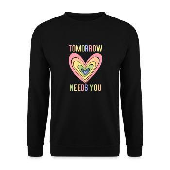 Anxiety Depression Mental Health - Unisex Sweatshirt - black - Front - Alina (178cm) & Michal (187cm)