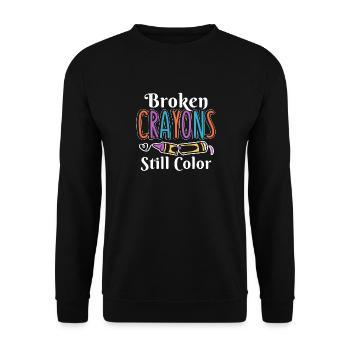 Anxiety Depression Mental Health - Unisex Sweatshirt - black - Front - Alina (178cm) & Michal (187cm)