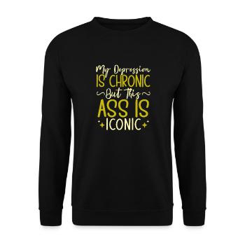 Anxiety Depression Mental Health - Unisex Sweatshirt - black - Front - Alina (178cm) & Michal (187cm)