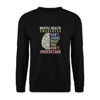 Anxiety Depression Mental Health - Unisex Sweatshirt - black - Front - Alina (178cm) & Michal (187cm)